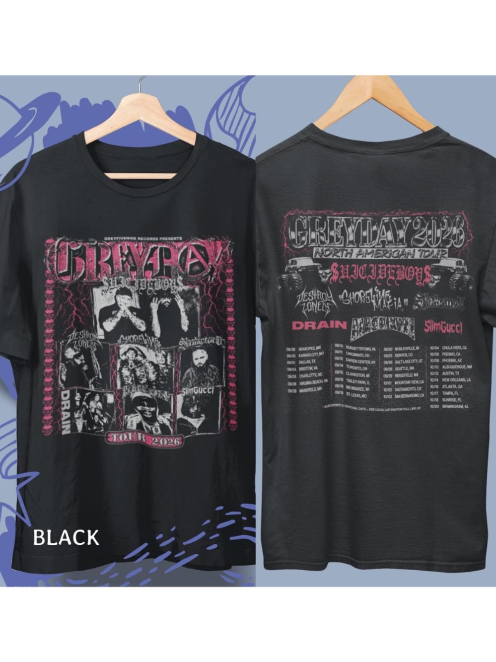 2020 Black Short Sleeve Tour T-Shirt